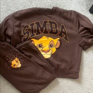 Simba Brown Sweatshirt and Pants Set